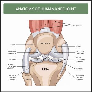 This images shows the anatomy of knee
