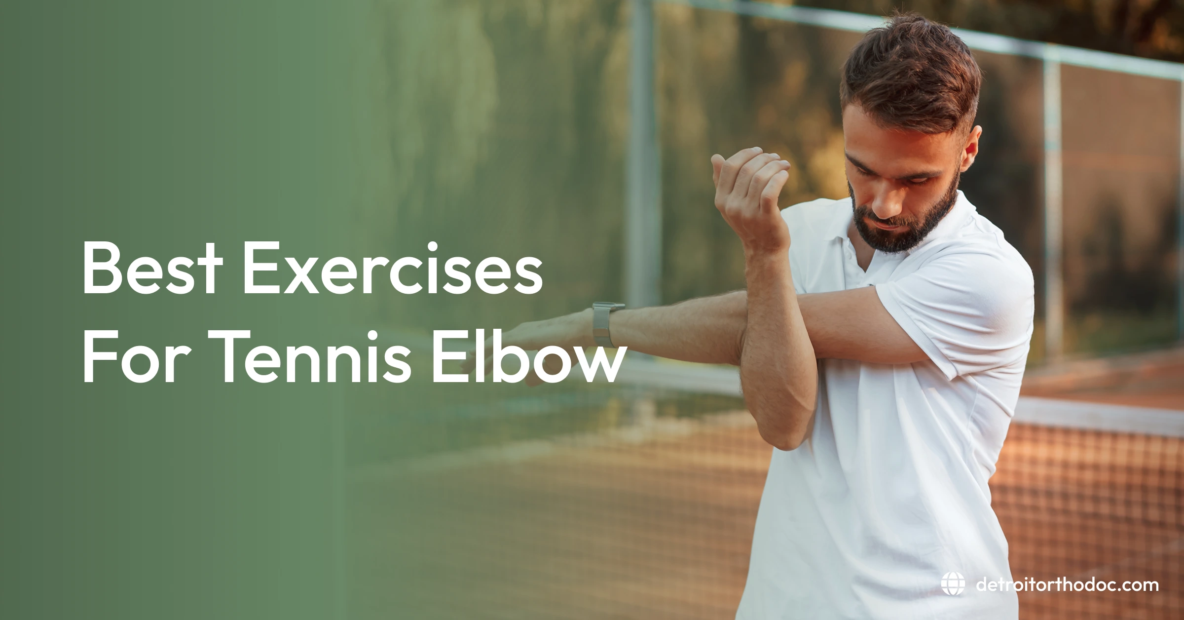 a person doing some tennis elbow exercise at a ground