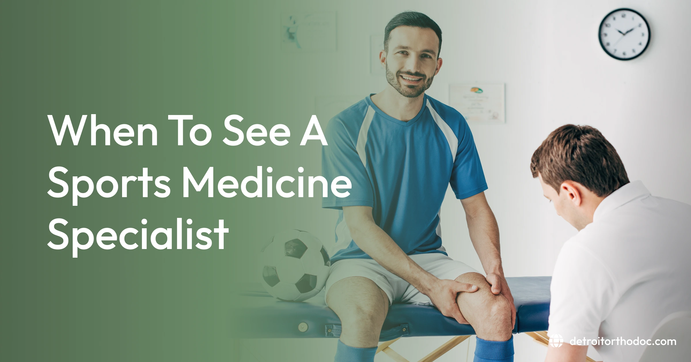 a sports man with sports specialist checking his knees