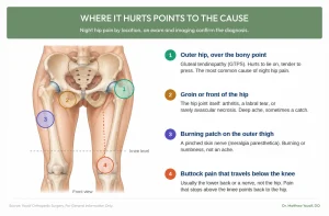 detailed hip causes at night